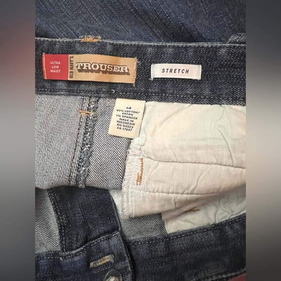 NWT Old Navy Trouser 2005 Ultra Low Waist Stretch Size 14 Flair Boho Hippie - Picture 4 of 12